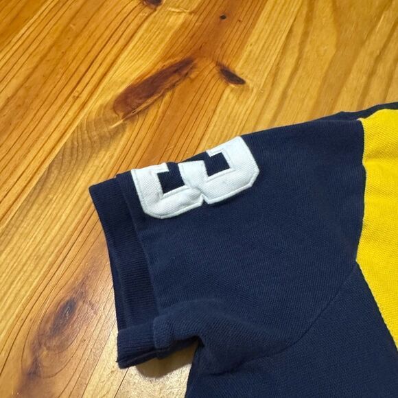 Polo Ralph Lauren Short Sleeve Rugby Classic Shirt Youth M Yellow Diagonal Polo - Picture 3 of 7